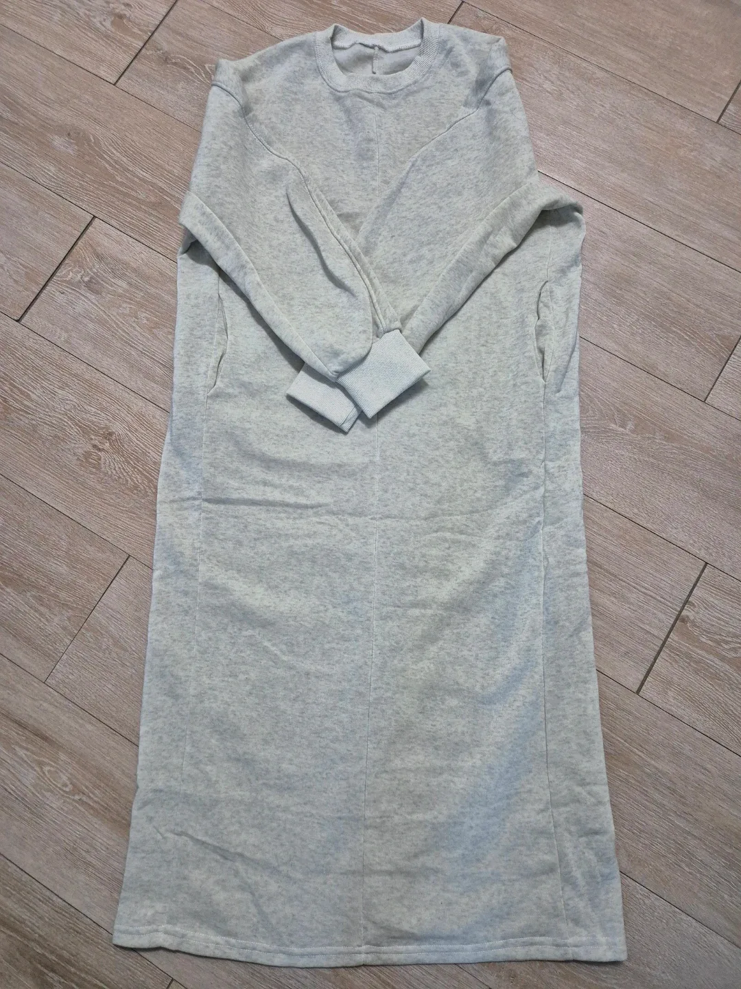 새상품) 회색 면 롱 원피스