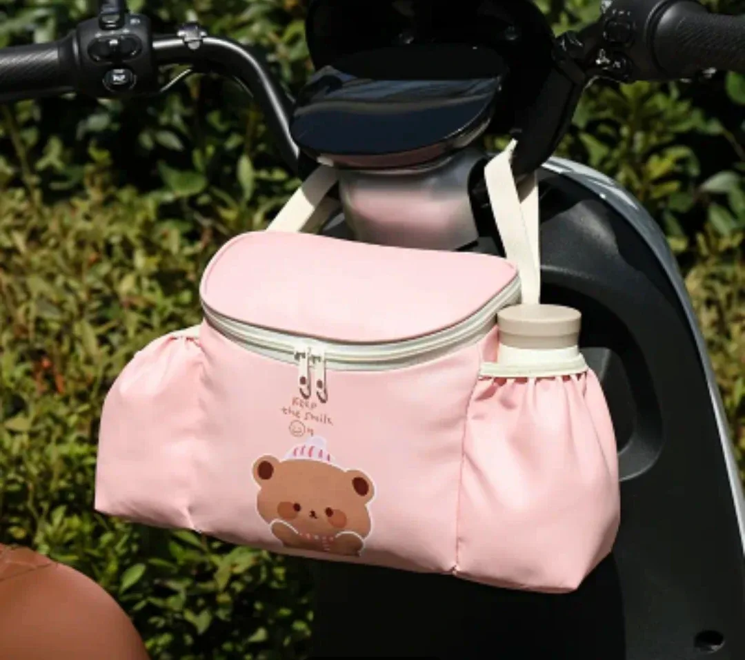 스쿠터 자전거 곰돌이 보온보냉 가방 새상품