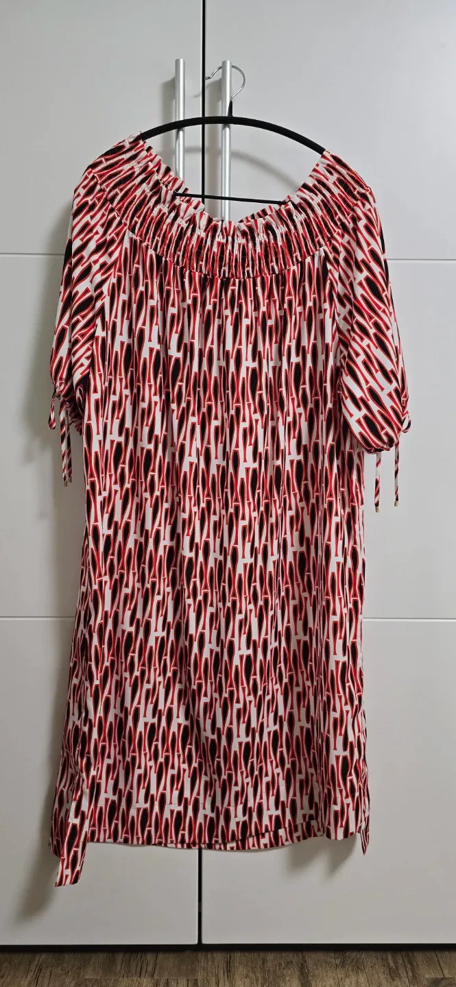 미샤 스튜디오 패턴 셔링 원피스(미착용66사이즈)