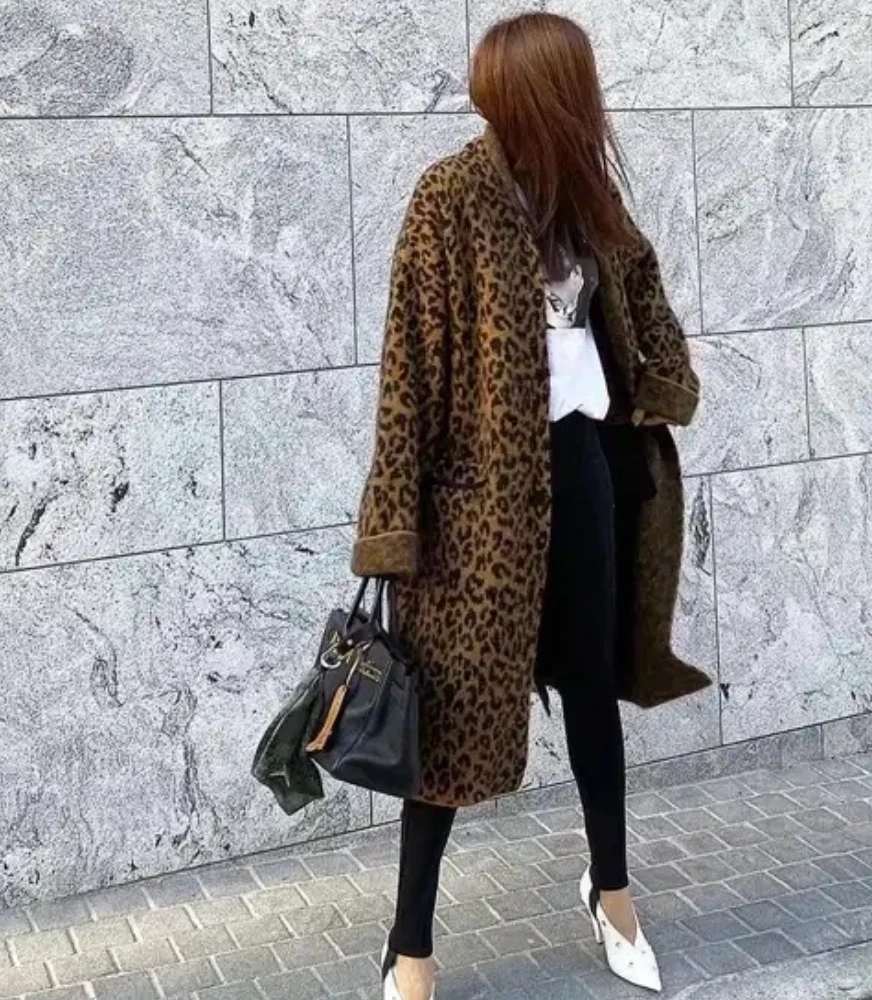 넘버프로젝트 헤드투토 레오파드 니트 코트