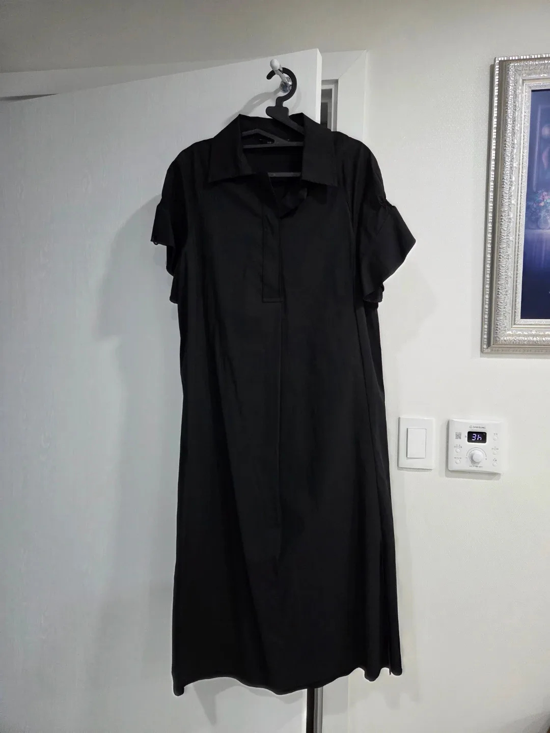 ME SENSE 블랙 셔츠 롱 원피스 55새상품