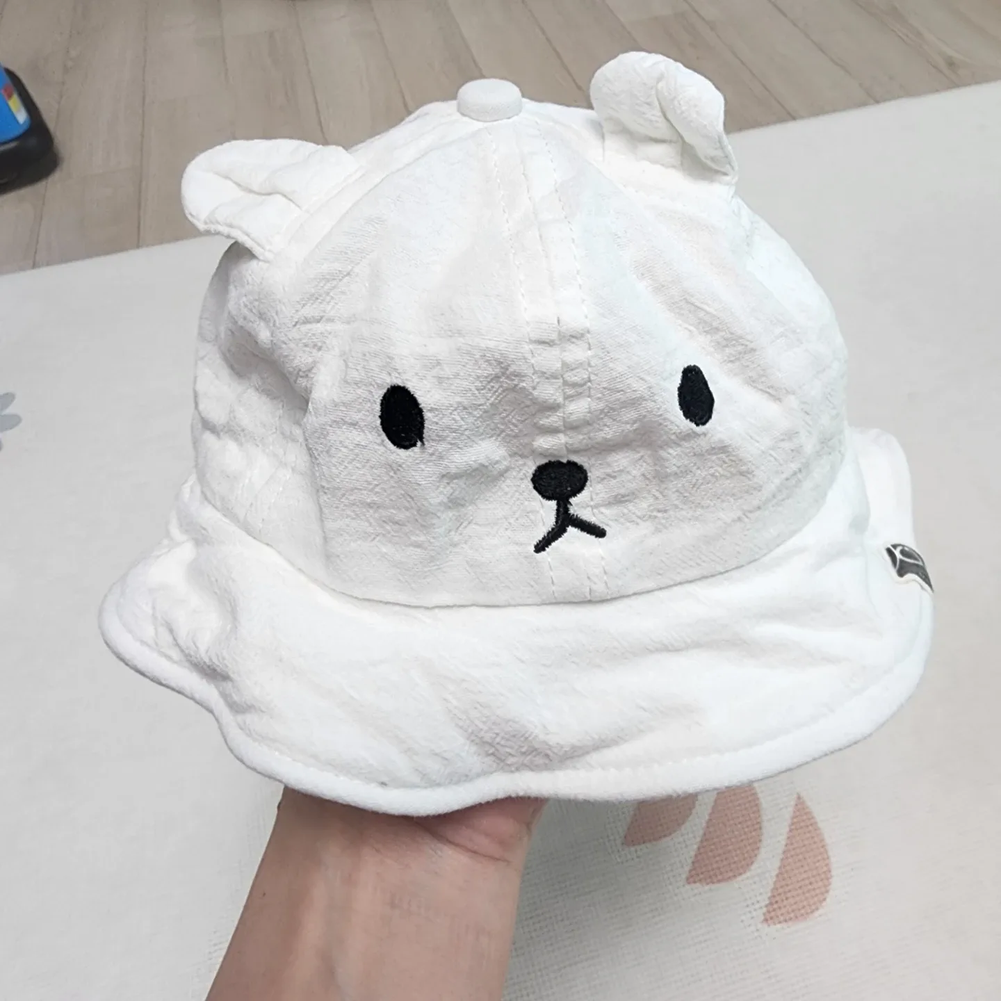 곰돌이 아기 모자