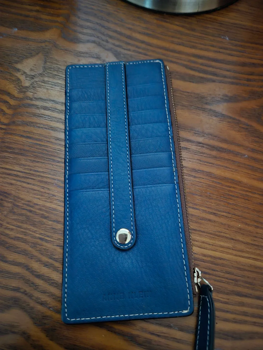 Anne Klein 네이비 가죽 장지갑