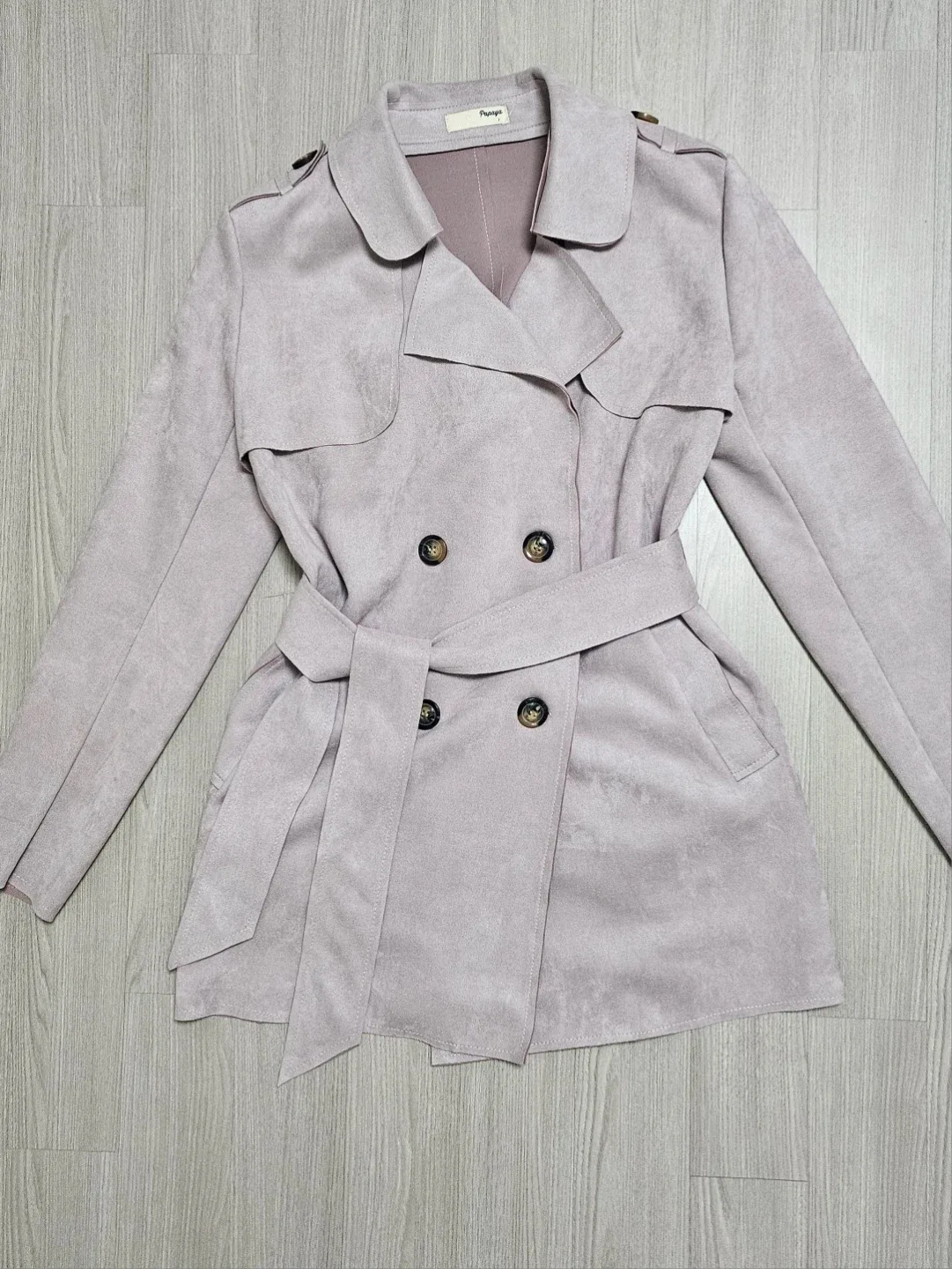 트렌치 쟈켓 스웨이드 재질 봄 반코트