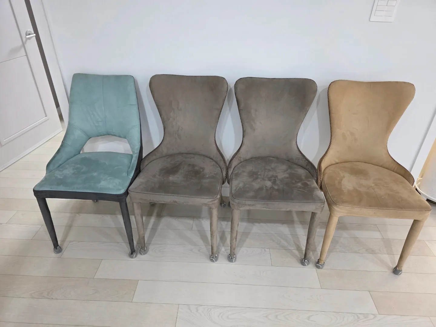 패브릭 식탁 의자 4개 세트 (민트, 베이지, 그레이)