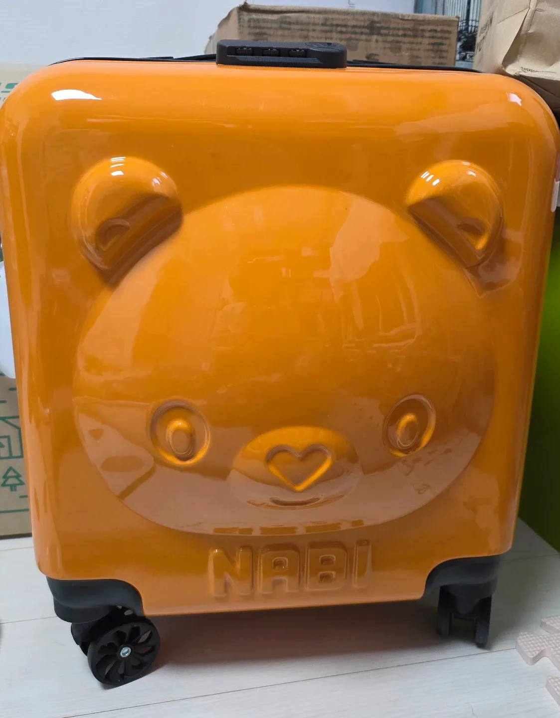 NABI 곰돌이 아동용 캐리어 오렌지