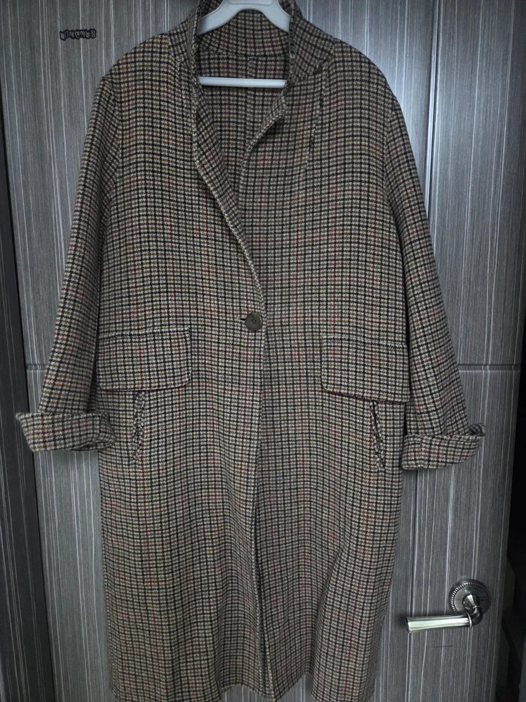 SO.WOOL 체크 롱코트 66