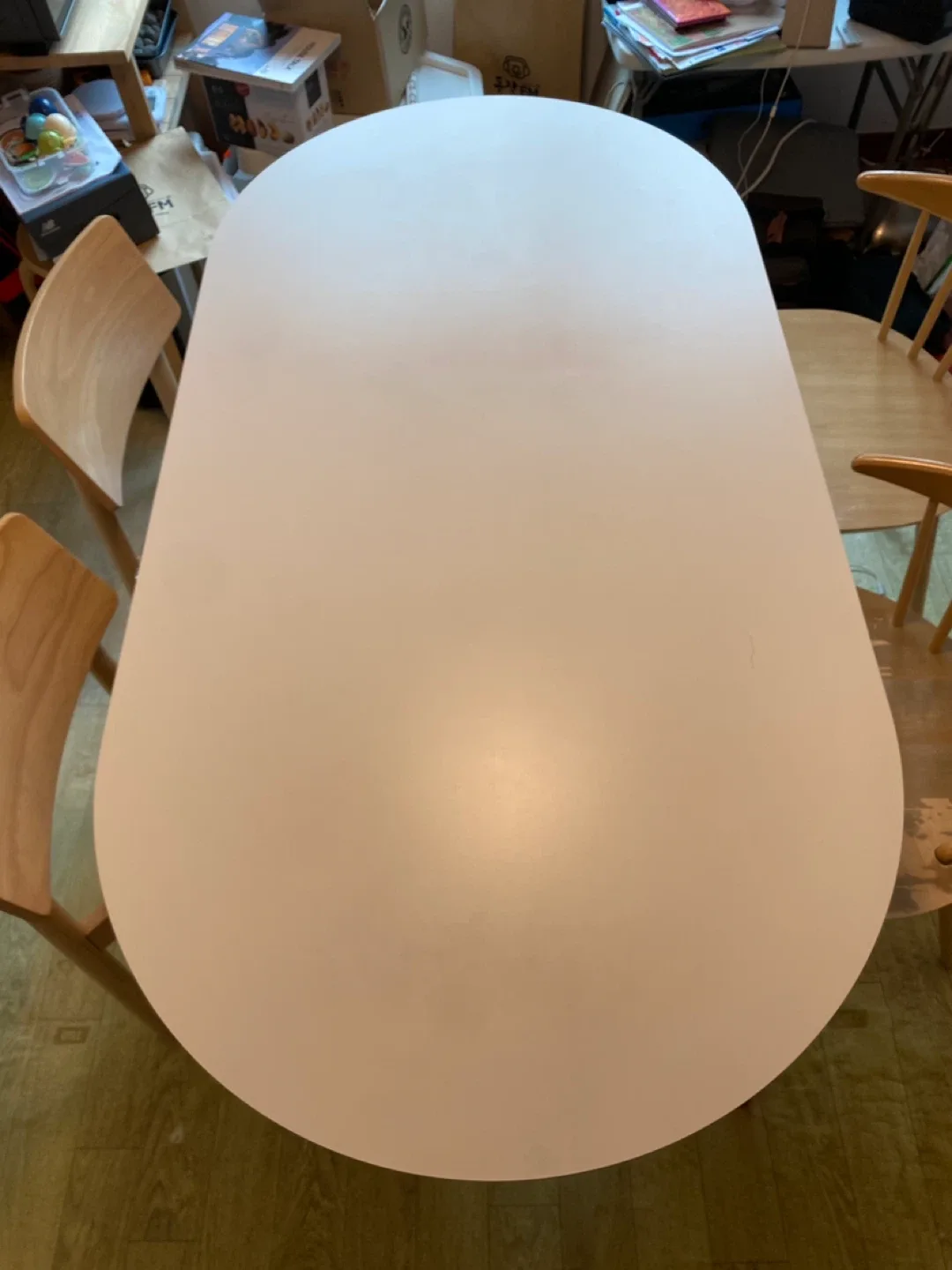 타원형 식탁 & 원목 나무 의자 세트