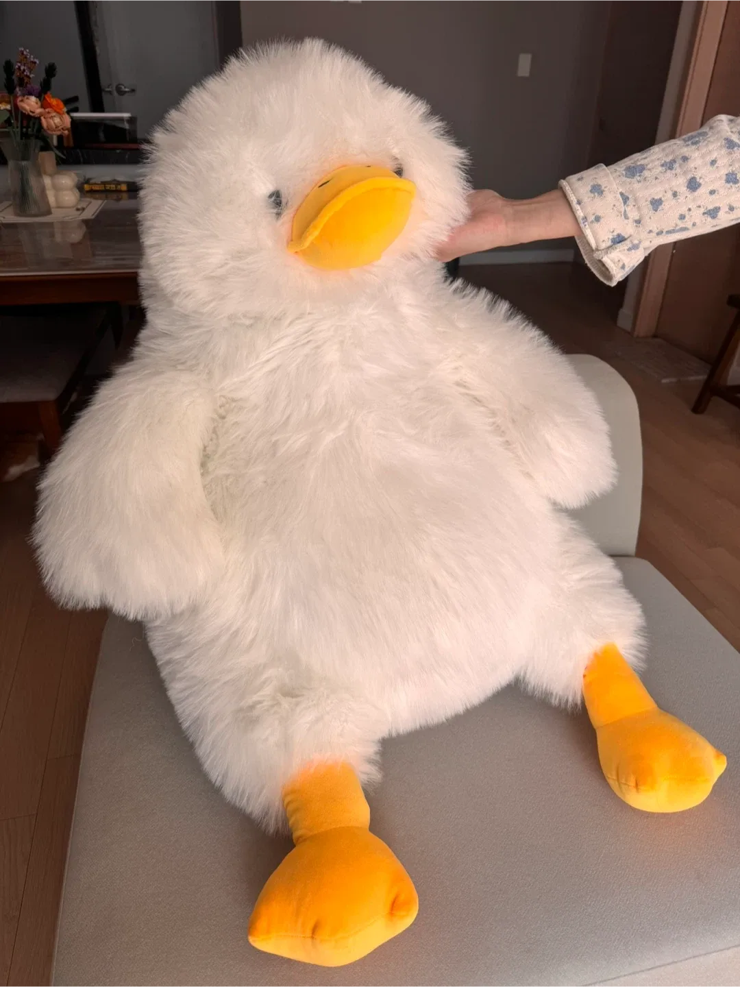 대형 흰색 오리 인형