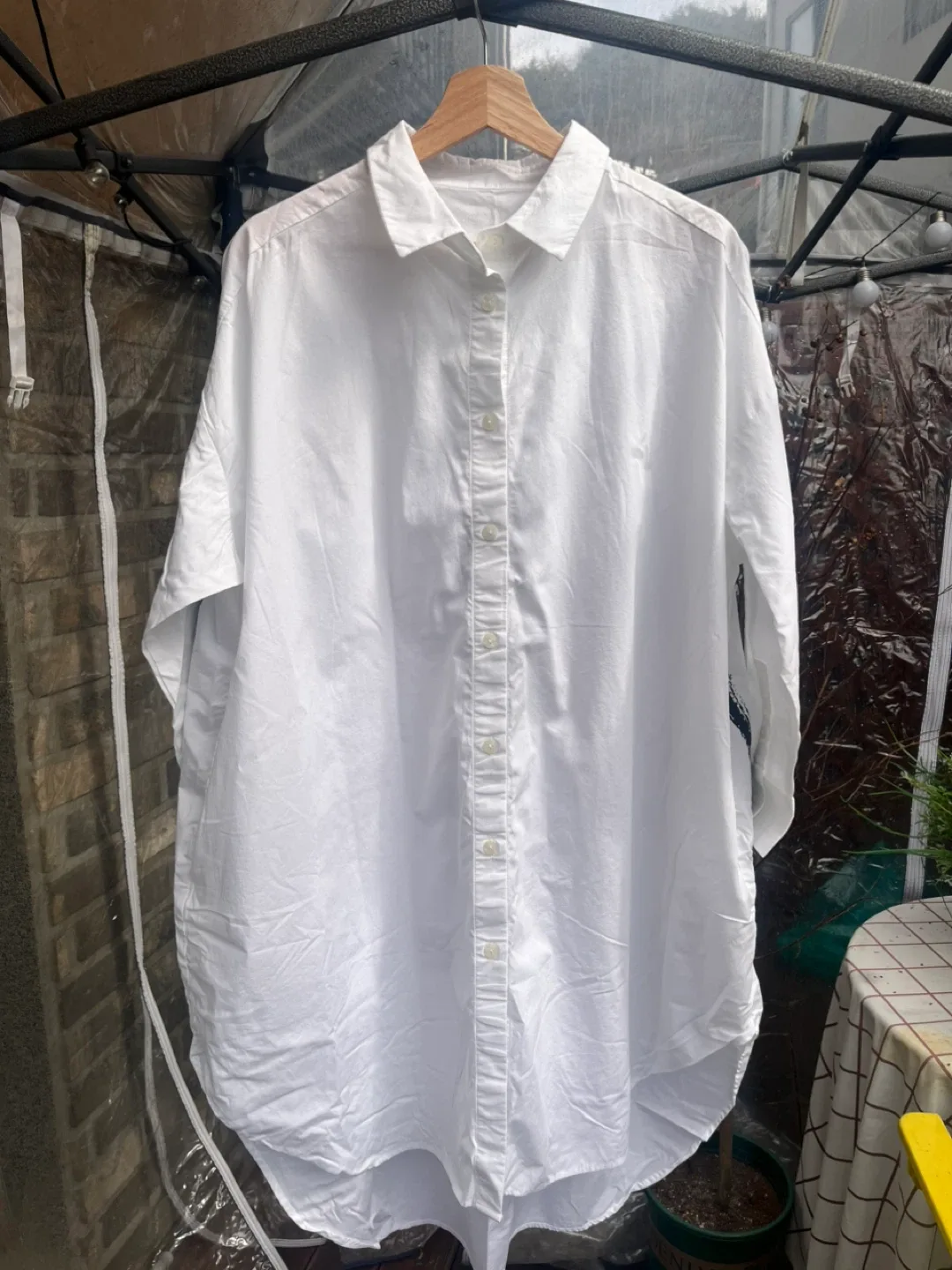 [봄준비하세요]화이트 프린팅 셔츠 원피스