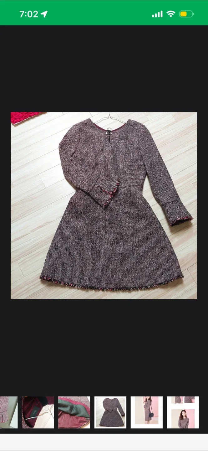 로엠 트위드 원피스 레드 55사이즈