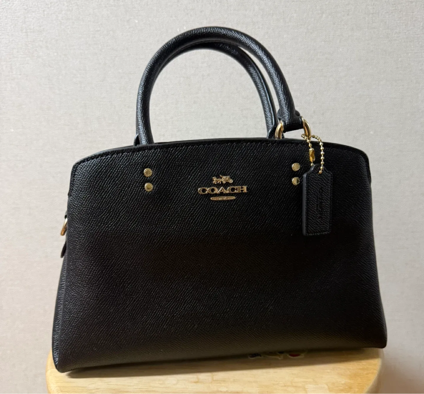 코치 블랙 가죽 토트백