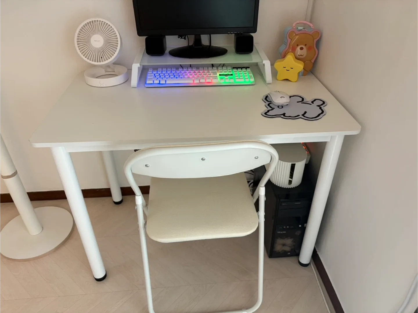 화이트 책상의자 세트