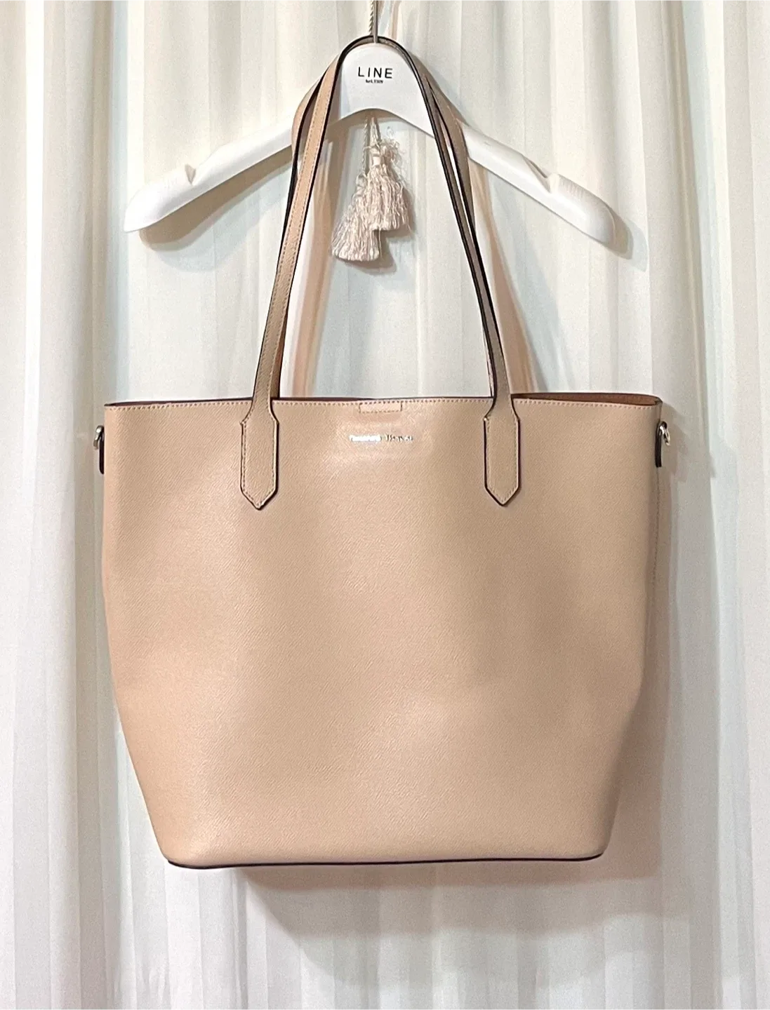 사만사타바사 소가죽 베이지 토트백 숄더백 쇼퍼백 거의새것