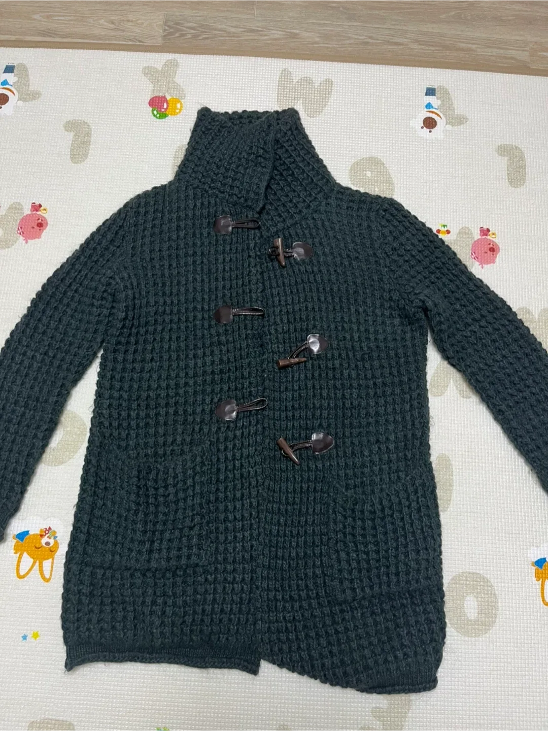 GIGLIOTTI 알파카 울 니트 떡볶이 코트 다크그린