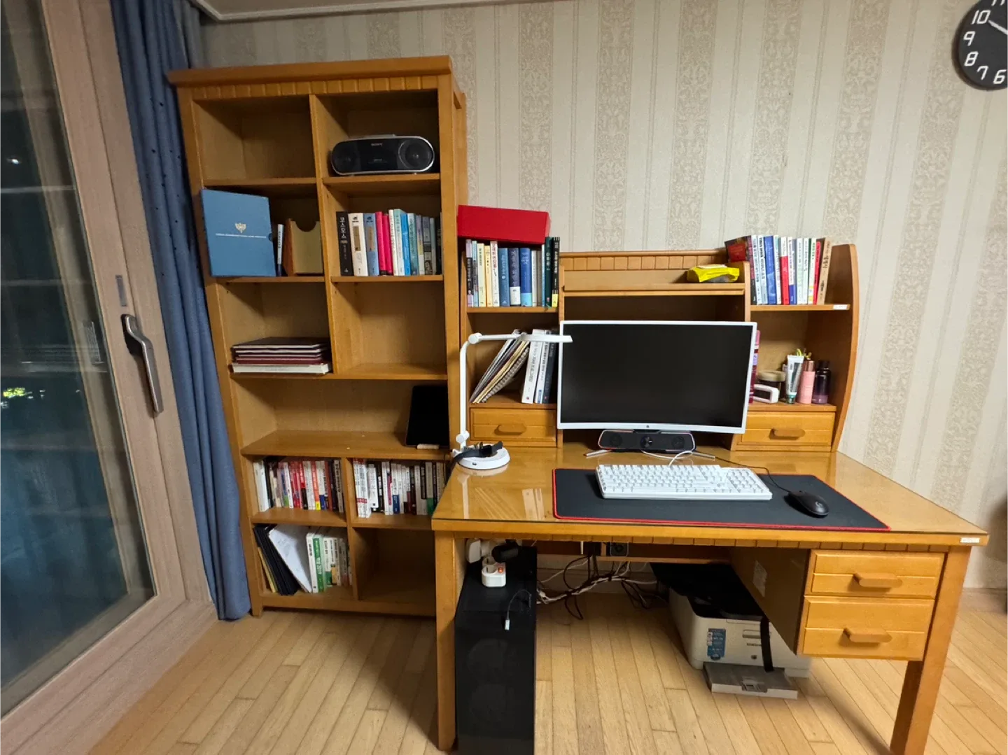 피노키오 원목 책상 & 책장 세트