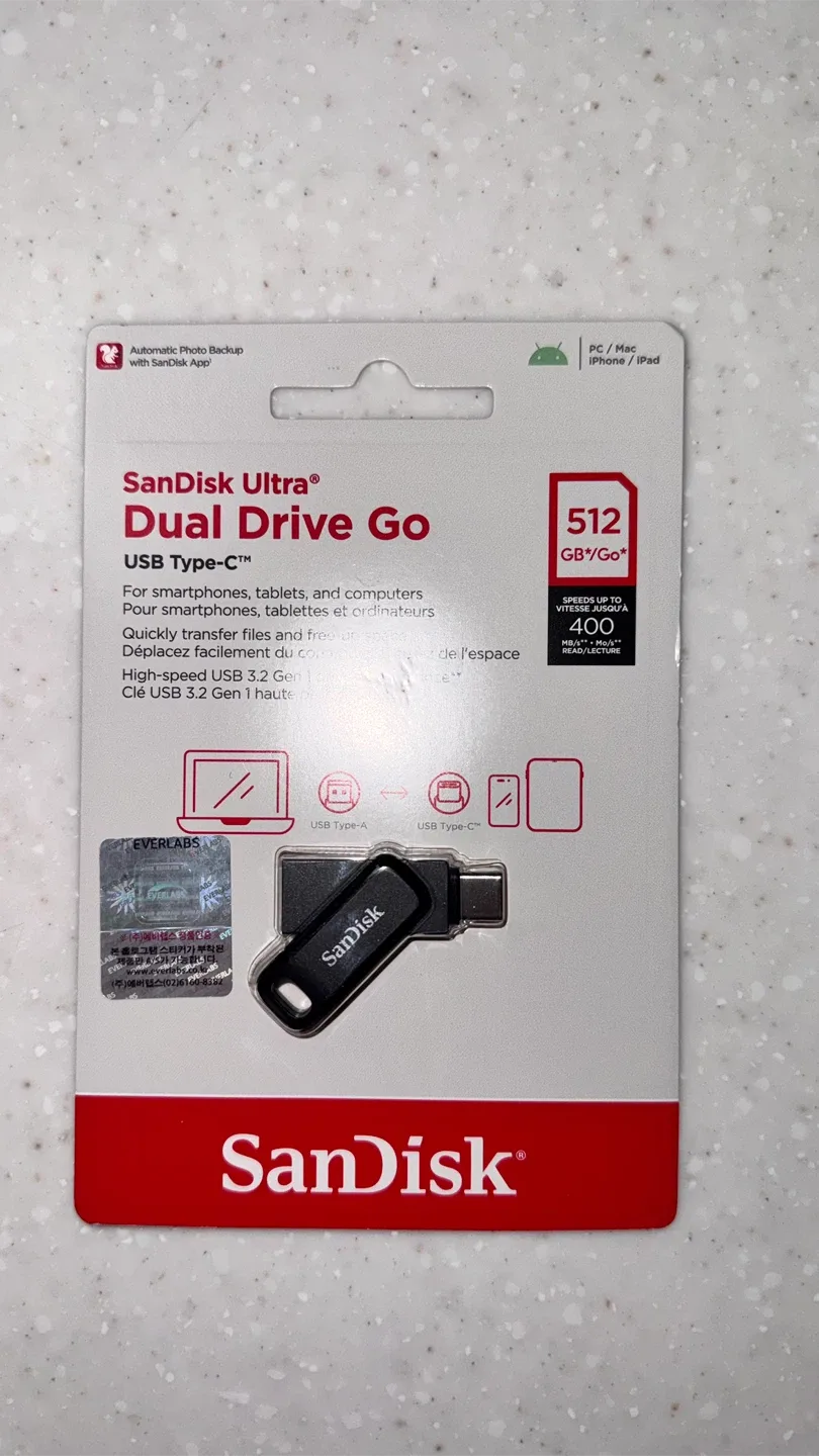 [정품 미개봉 제품] 512GB 샌디스크 Ultra Dual Drive Go C타입