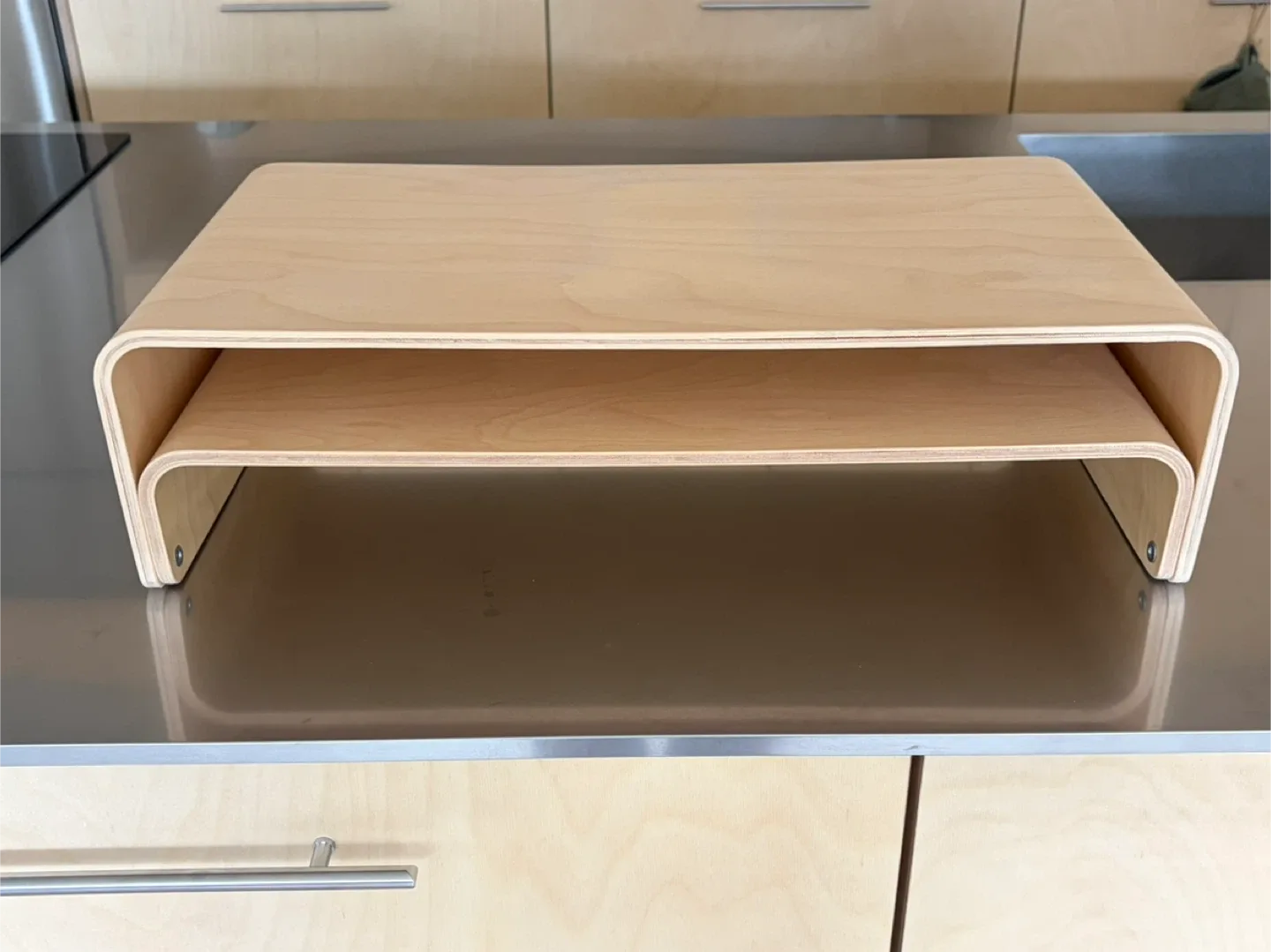 이케아 VATTENKAR 바텡카르 원목 2단 모니터 받침대