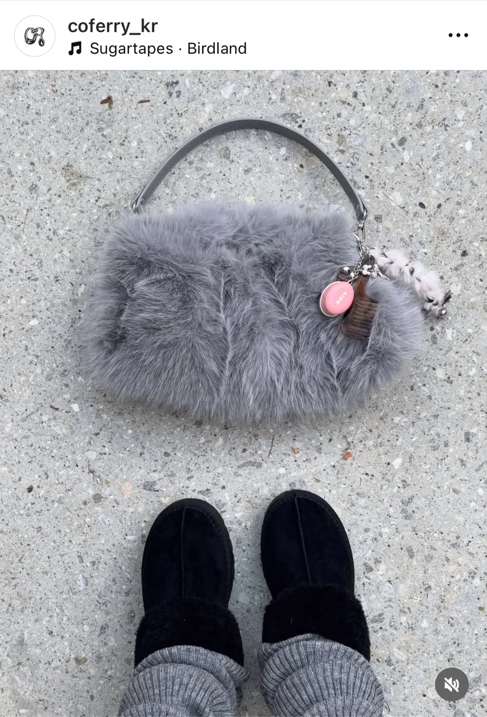 코페리 2 Way Puppy Bag (Gray) 퍼 가방 (1번사용)