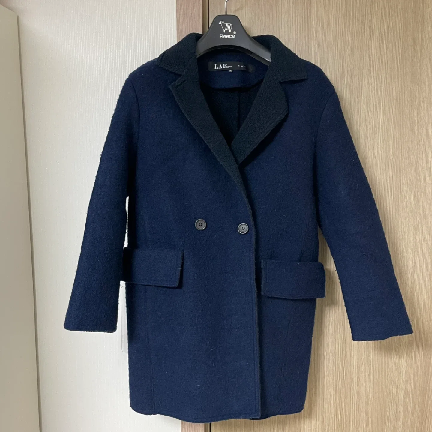 LAP 네이비 더블 버튼 코트 M