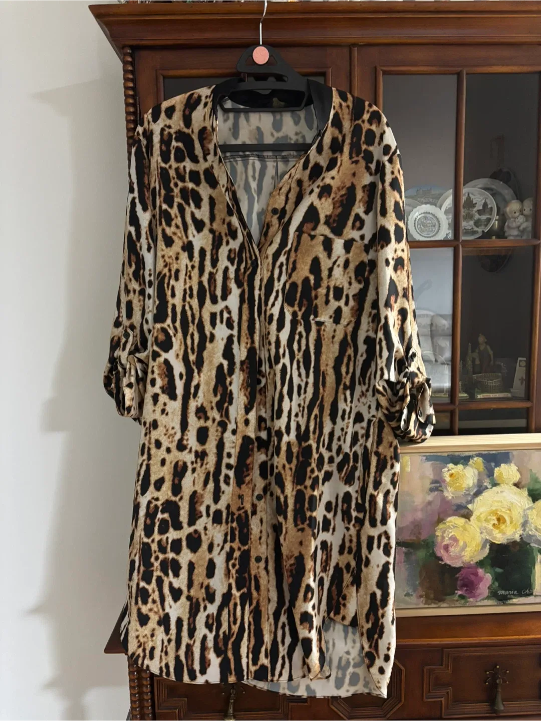 레오파드 호피 롤업 셔츠겸 원피스  66