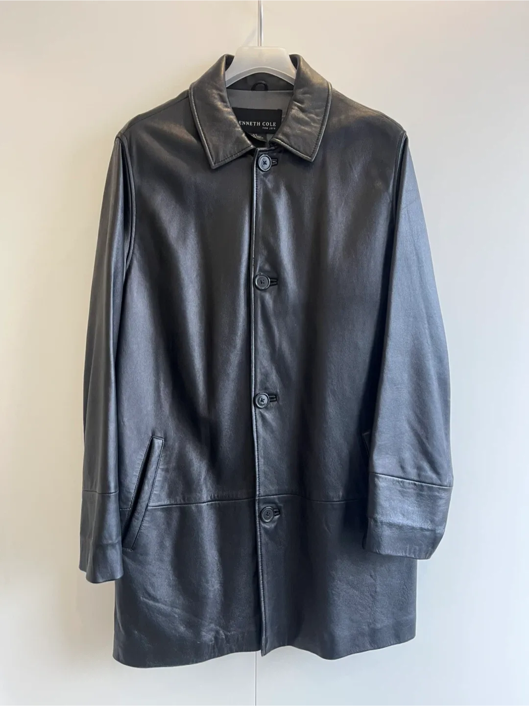 Kenneth Cole 블랙 가죽 카코트 S 95-100 (올드겝)