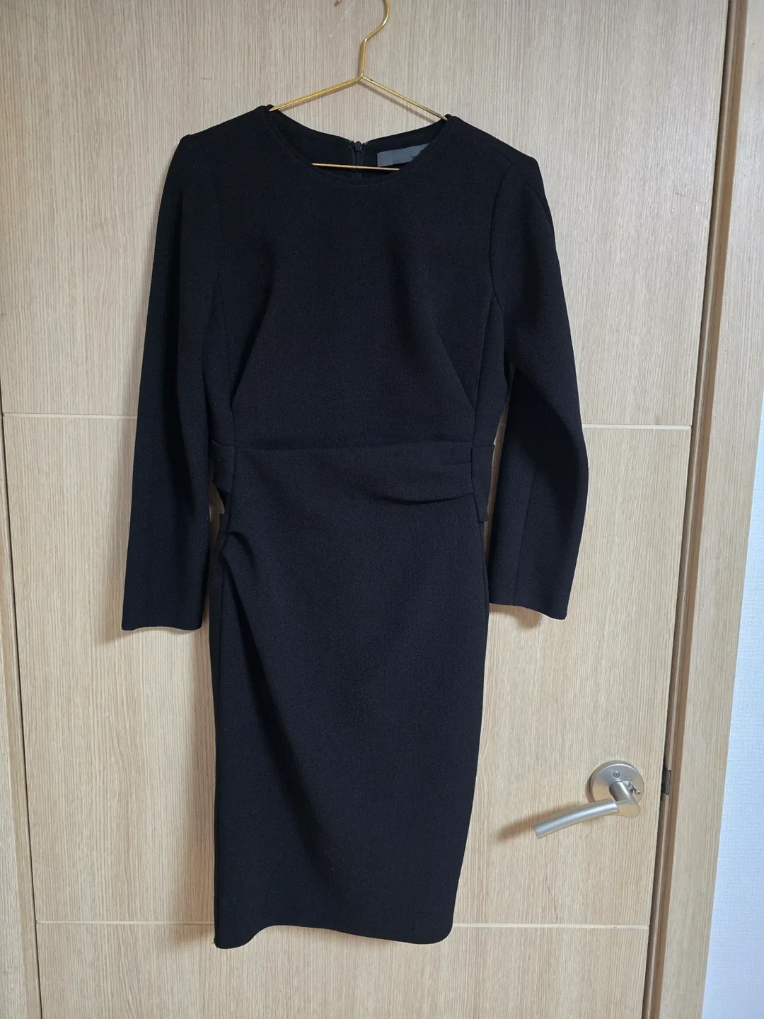 DECO 블랙 드레이핑 원피스 S