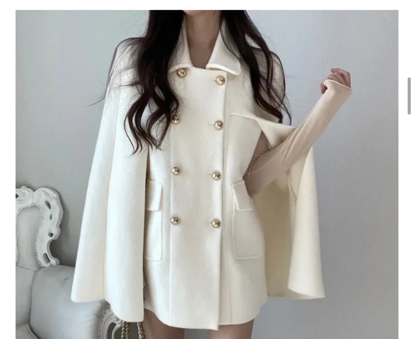 아이보리 봄가을 고급진 분위기코트 재질좋음