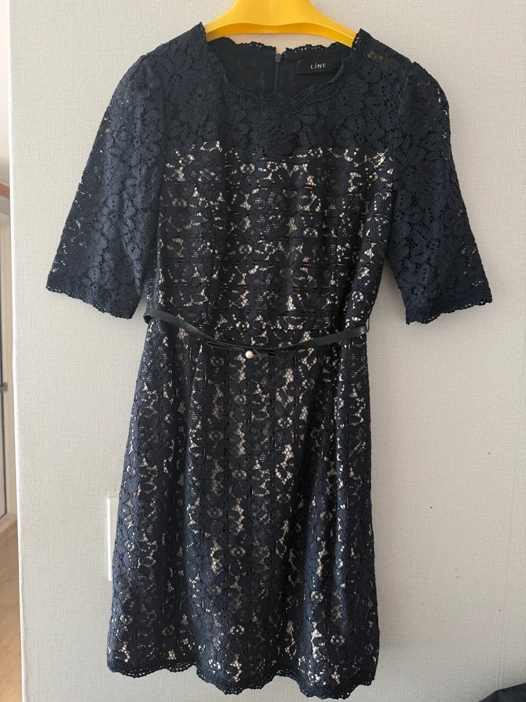 LINE 라인 레이스 원피스 네이비 55