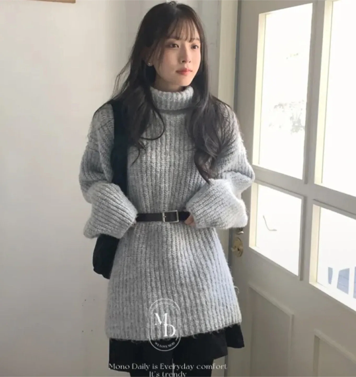 터틀 니트 원피스