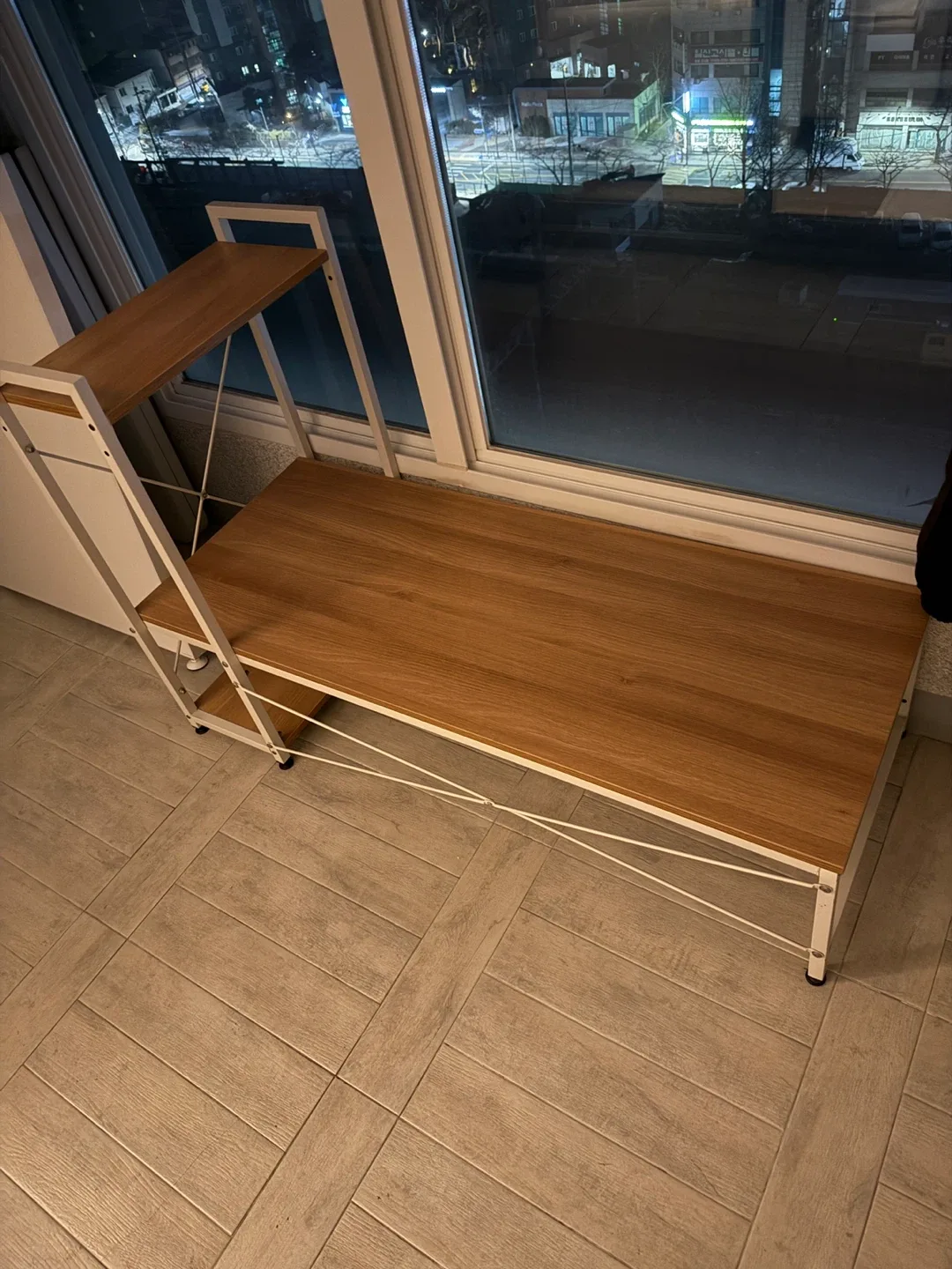 좌식 우드 2단 선반 책상