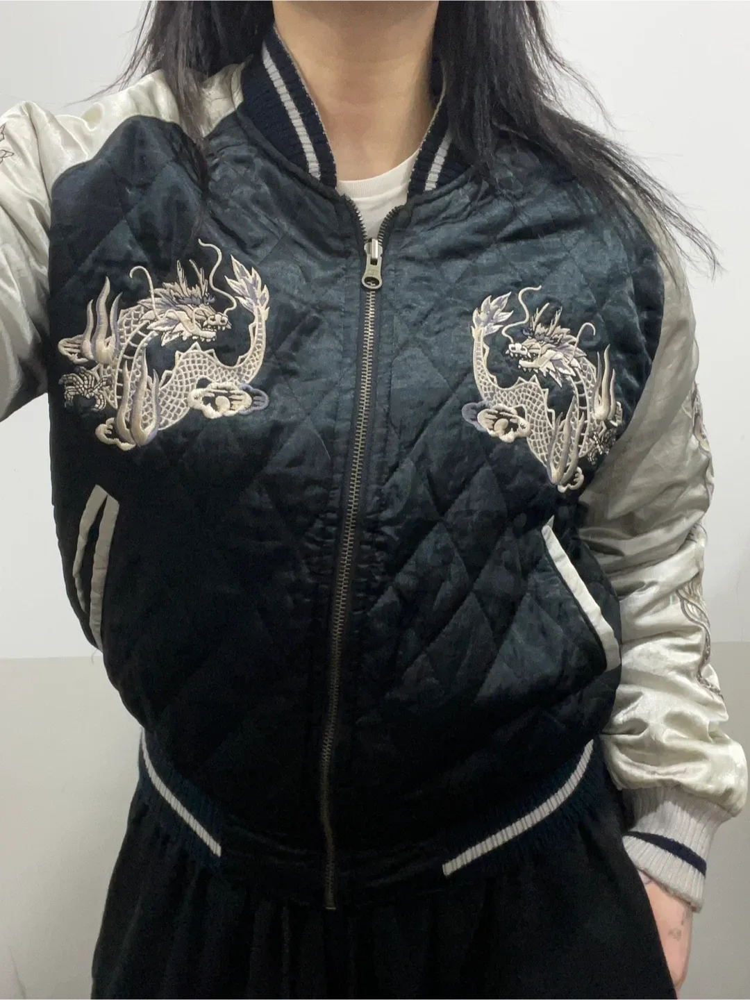 80’s Jpn Pazzo X Hound Dog 오리엔탈 자수 리버시블 스카잔