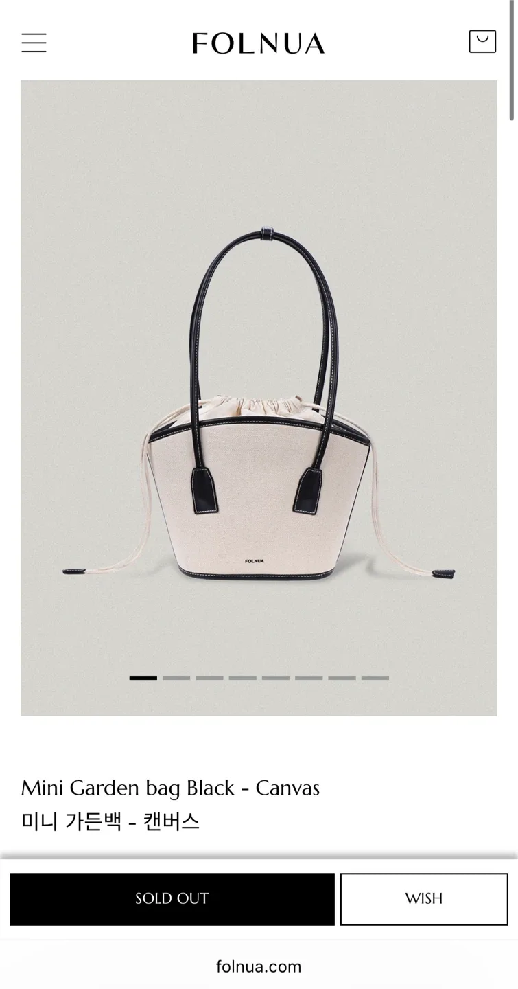 새상품 폴뉴아 미니 가든백(159,000) Mini Garden bag Black - Canvas