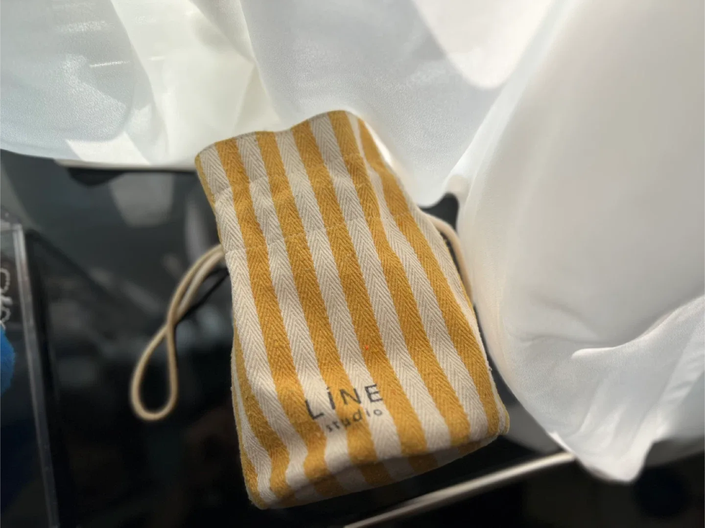 LiNE) 한정판 스트라이프 버킷백