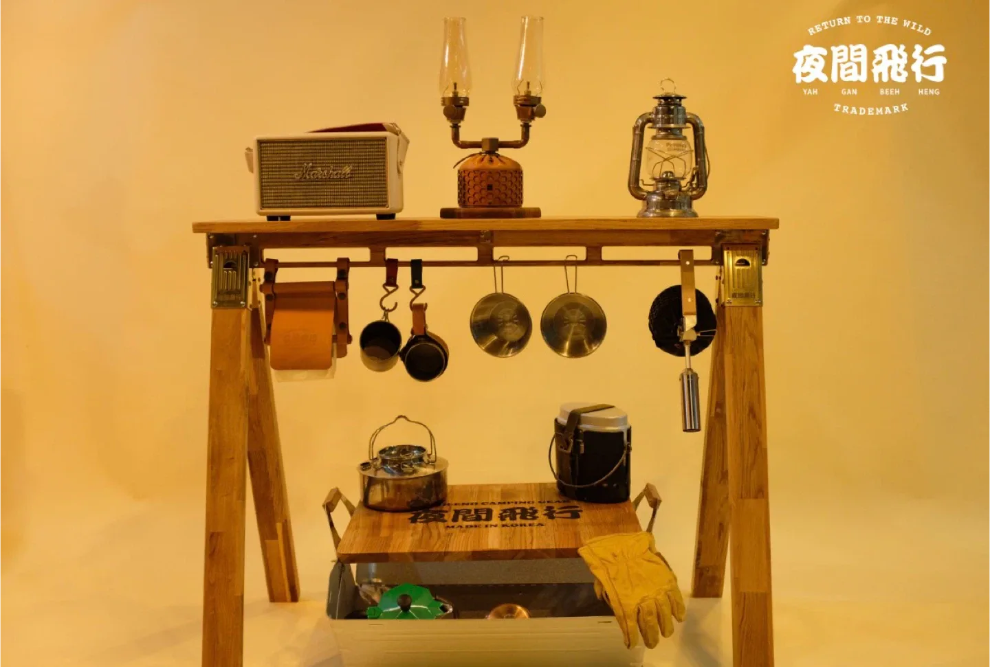 야간비행 어핸져 미니 + 우드 캠핑 의자