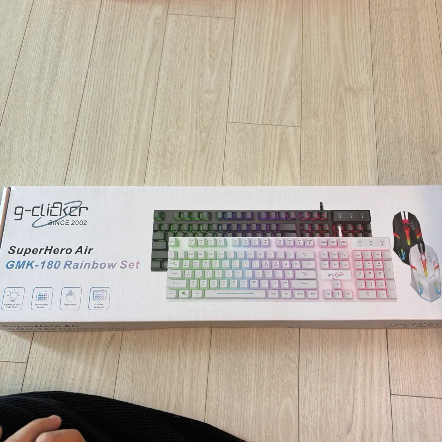 새상품 g-clicker GMK-180 레인보우 키보드 마우스 세트