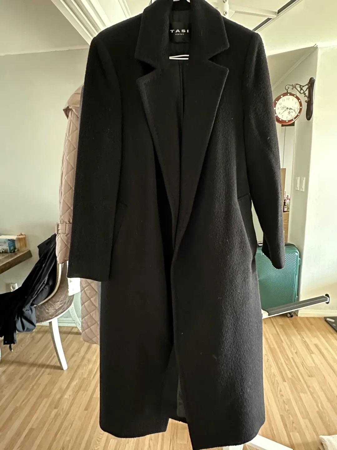 TASI 블랙 코트 55 사이즈