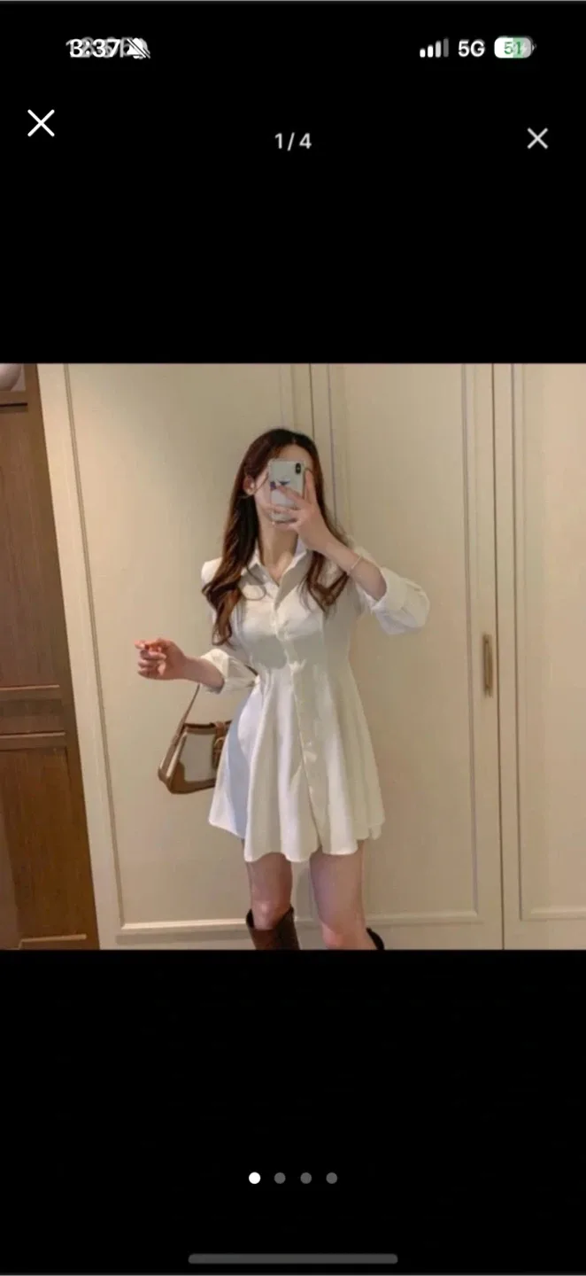 [새상품] A라인핏 긴팔 미니 원피스