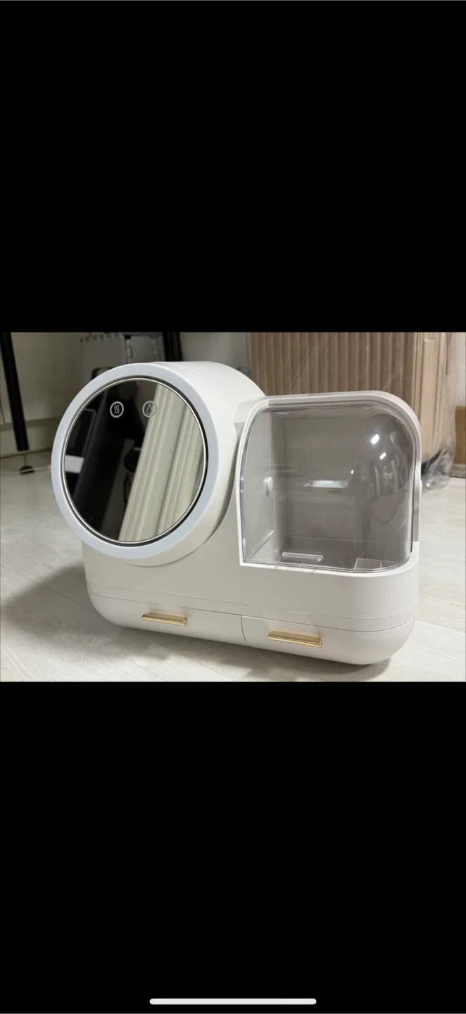 ✨3IN1 LED 거울 선풍기 화장품 정리함