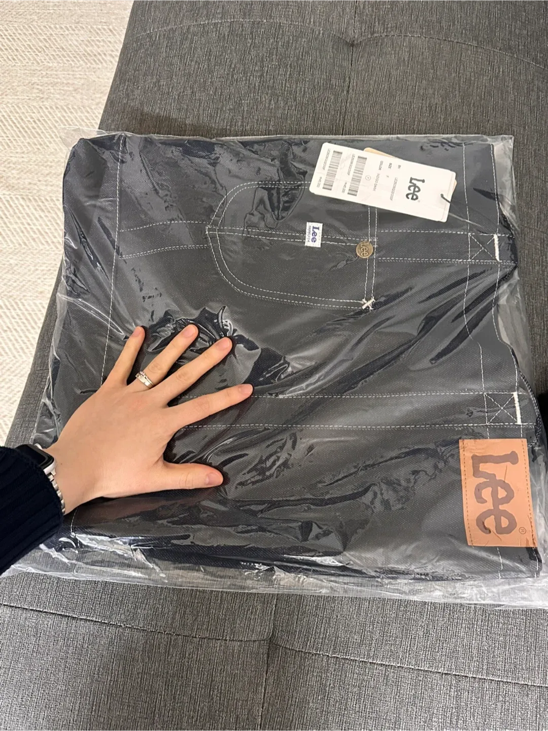 Lee 데님 에코백 인디고 다크 색상 새상품