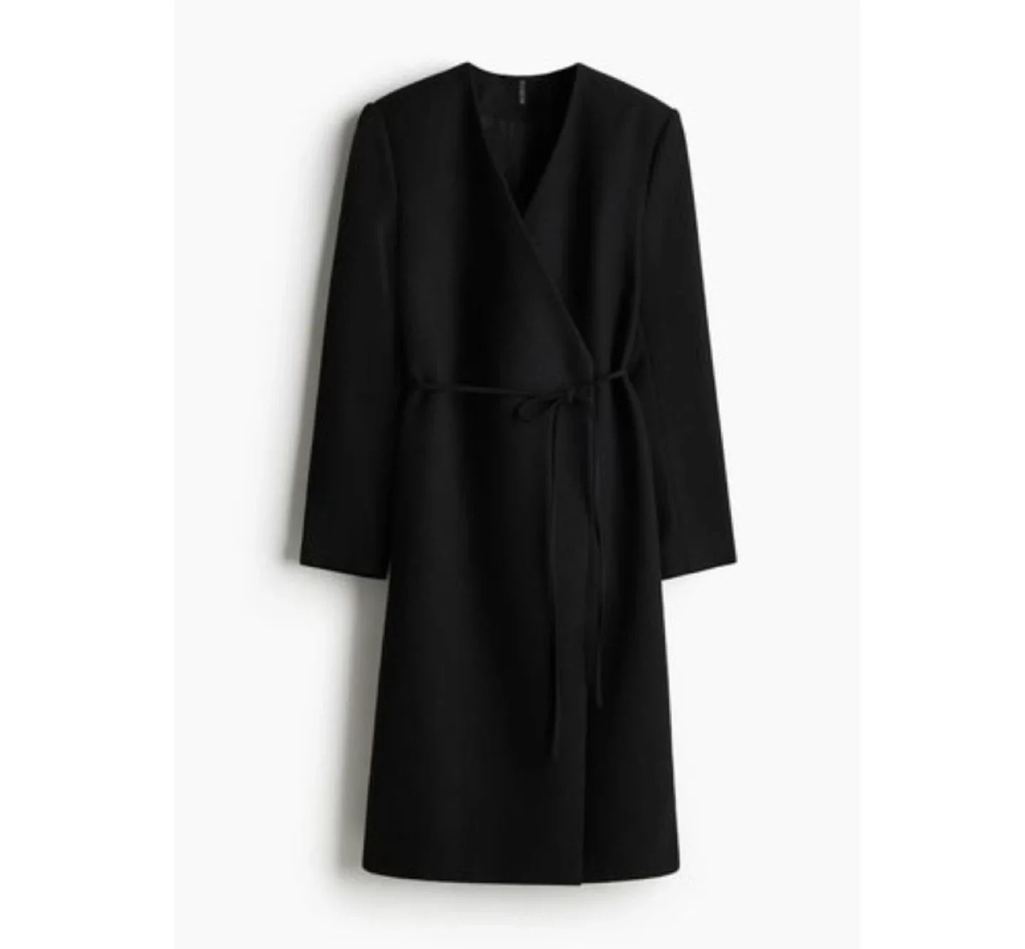 H&M 블랙 랩 코트