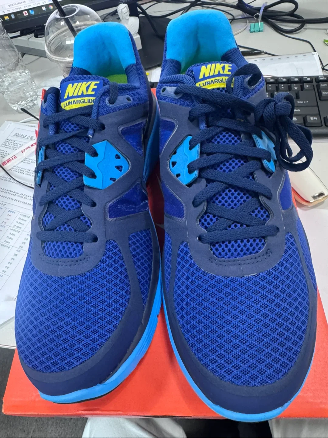 나이키 LUNARGLIDE+ 3 파란색 운동화 280mm