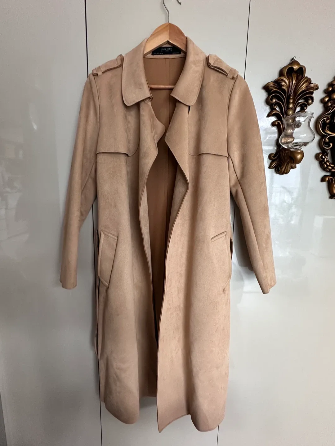 자라 스웨이드 바바리코트