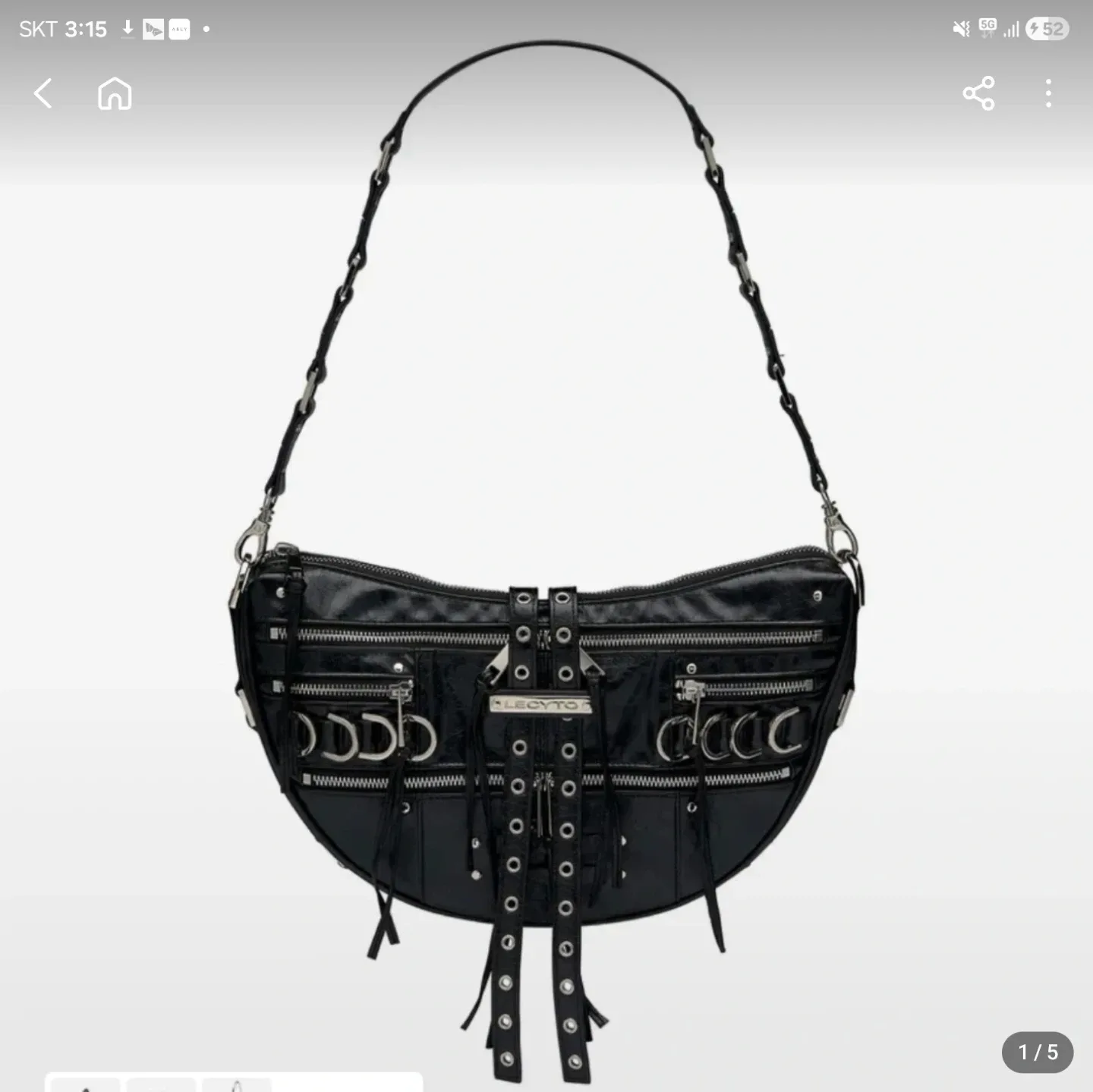 레시토 Tenacity 레더 숄더백 블랙