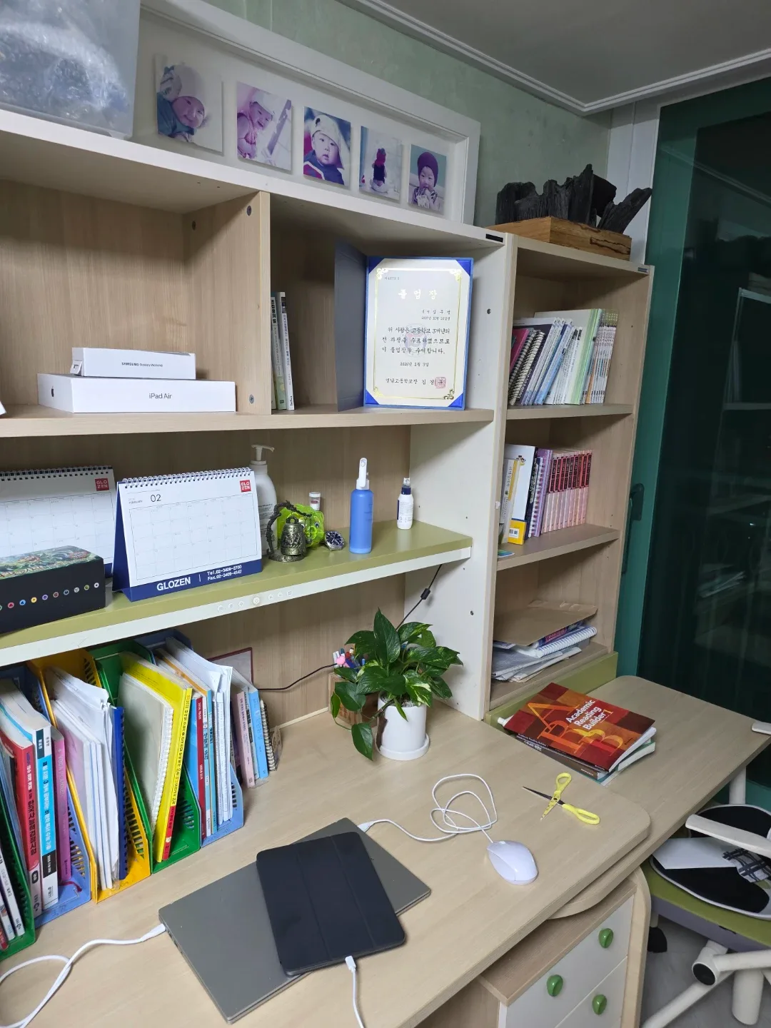 책상+책장+의자+서랍장