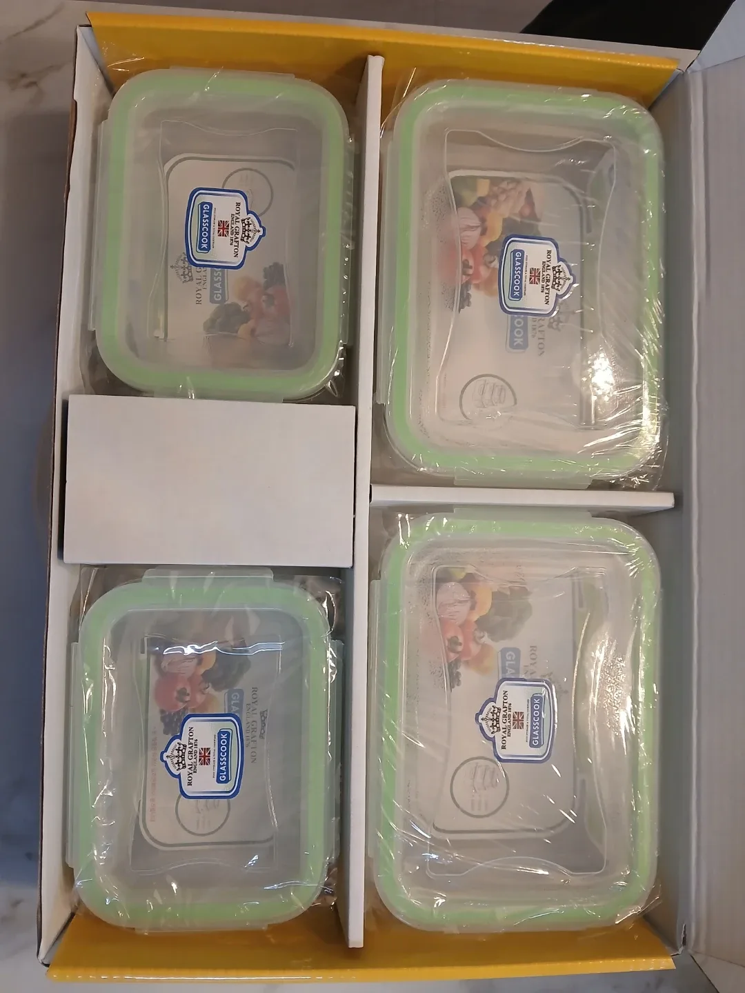 로얄 크라프톤 글라스쿡 밀폐용기 4P(새상품)