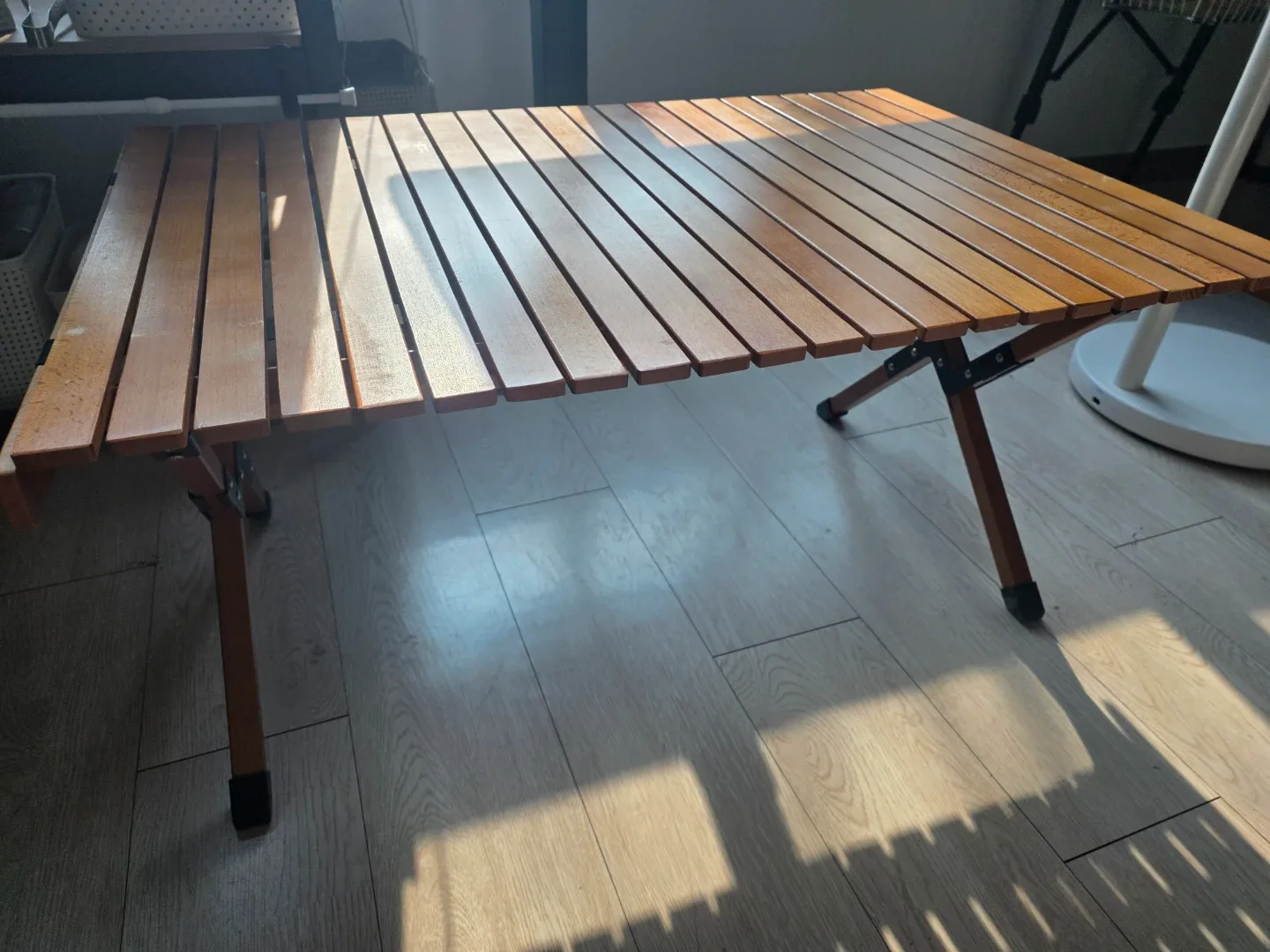 문캠핑 우드 롤 테이블