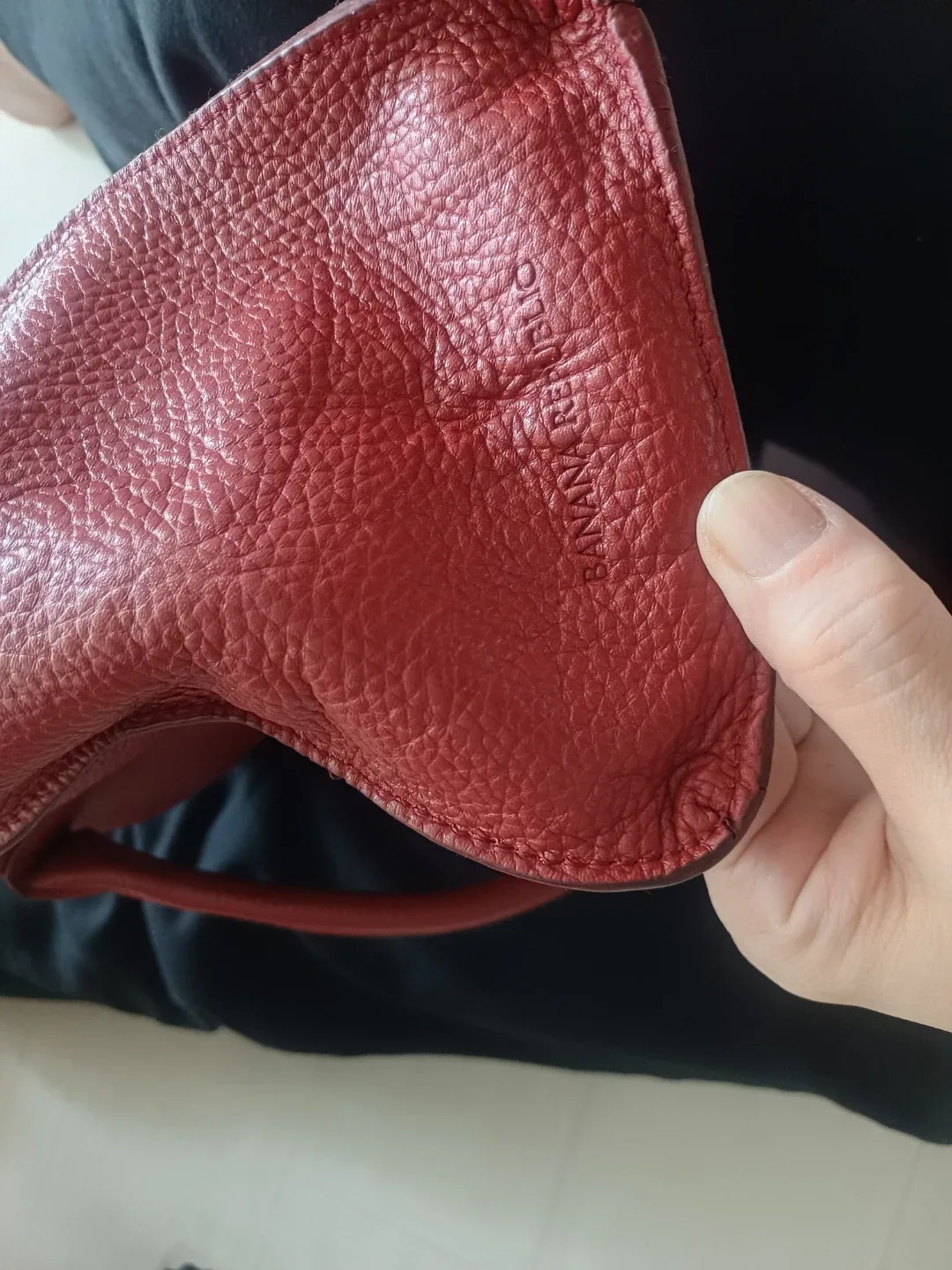 바나리퍼블릭 Banana Republic 빨간색 가죽 토트백