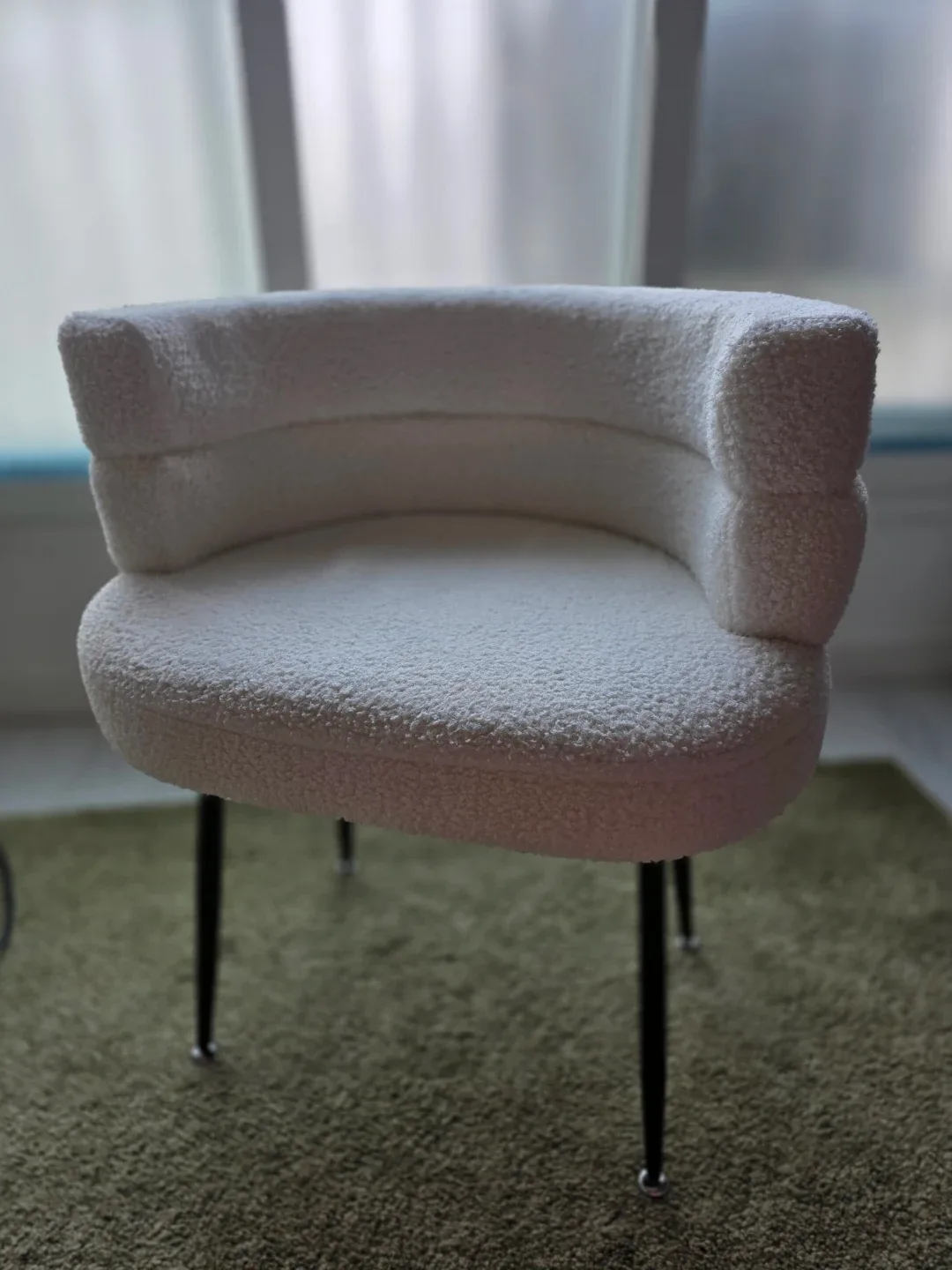 뽀글이 인테리어 의자 아이보리