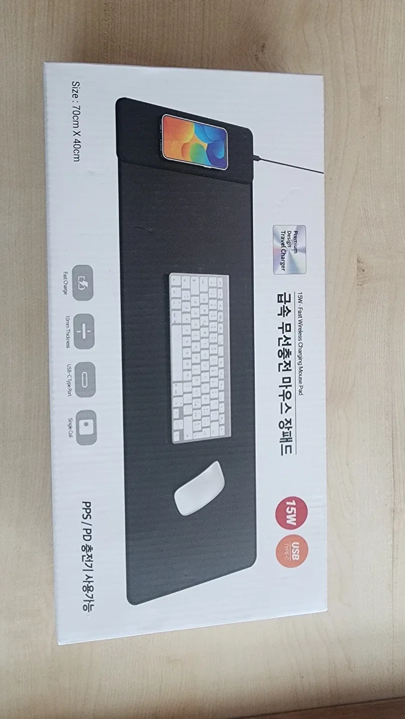 어반위즈 무선충전 마우스 장패드 새상품